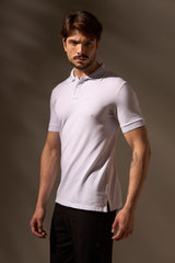 POLO ALGODÃO PIMA TEXTURIZADA - BRANCO