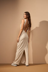 VESTIDO TEMPOS - AREIA E PRETO