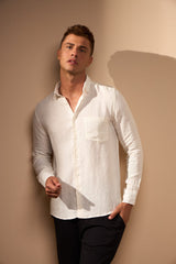 CAMISA LINHO GIBSON COM BOLSO - OFF WHITE