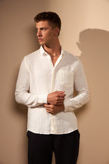 CAMISA LINHO GIBSON COM BOLSO - OFF WHITE