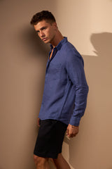 CAMISA LINHO GIBSON COM BOLSO - AZUL ROYAL