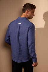 CAMISA LINHO GIBSON COM BOLSO - AZUL ROYAL