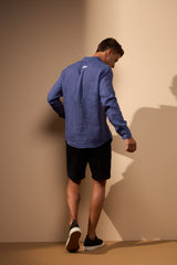 CAMISA LINHO GIBSON COM BOLSO - AZUL ROYAL