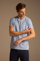 CAMISETA CORPO MENTE E ALMA STONE - AZUL