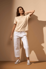 CAMISETA BÁSICA OVERSIZE - AREIA