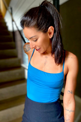 BODY ALÇA FINA - AZUL PETRÓLEO