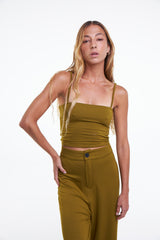CROPPED RETO LEVE - VERDE OLIVA