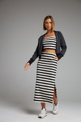 SAIA MIDI AURORA - AREIA COM PRETO