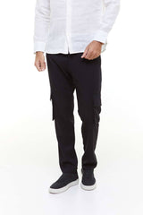 CALÇA LINHO CARGO - PRETO - Vörr Brasil