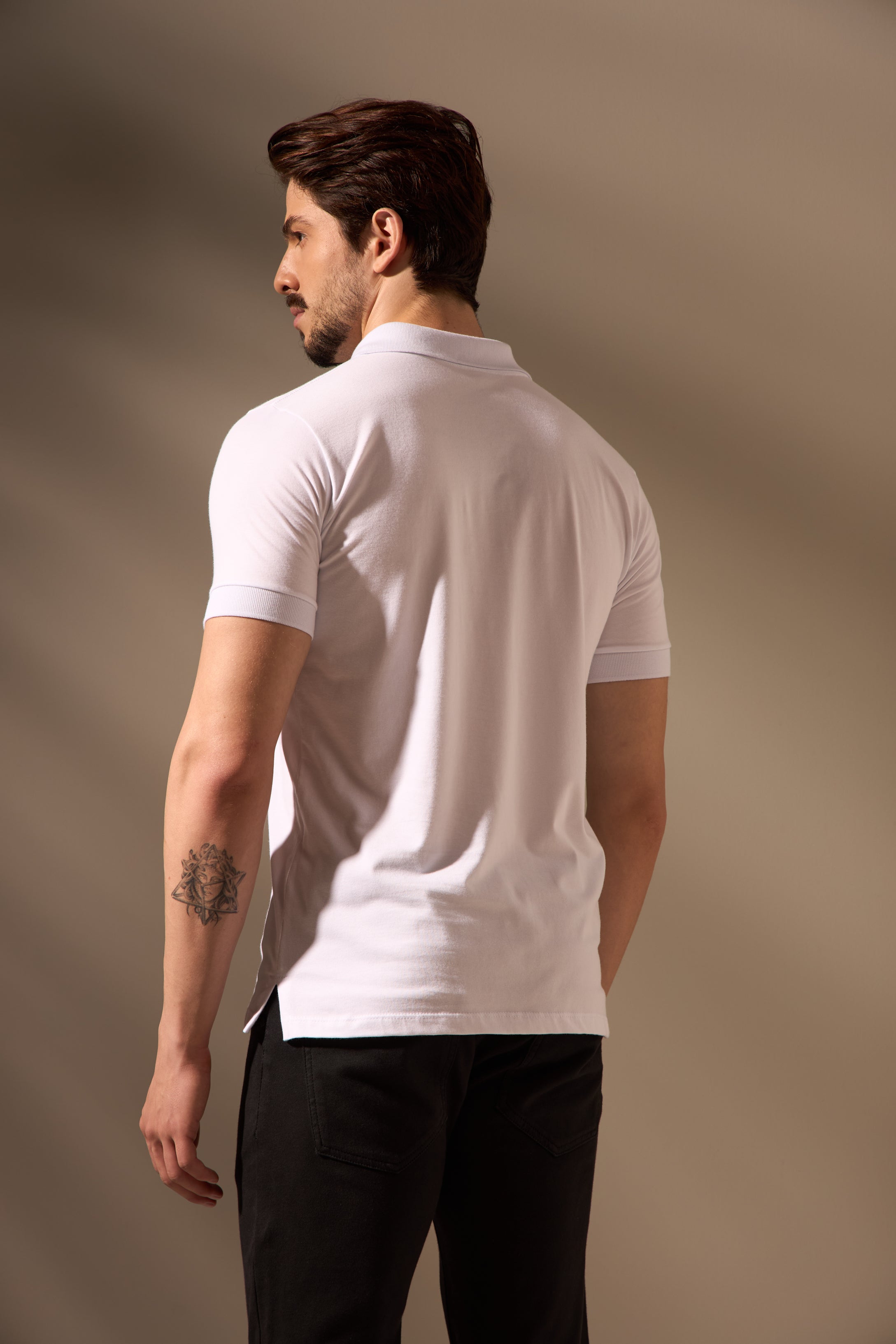 POLO ALGODÃO MALHA PIMA - BRANCO