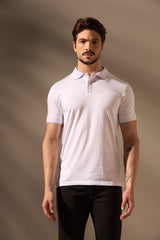 POLO ALGODÃO PIMA LISA - BRANCO