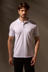 POLO ALGODÃO PIMA TEXTURIZADA - BRANCO