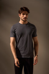 CAMISETA ESSENCIAL ALGODÃO EGÍPCIO - CHUMBO