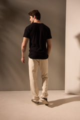 CAMISETA ESSENCIAL ALGODÃO EGÍPCIO GOLA V - PRETO