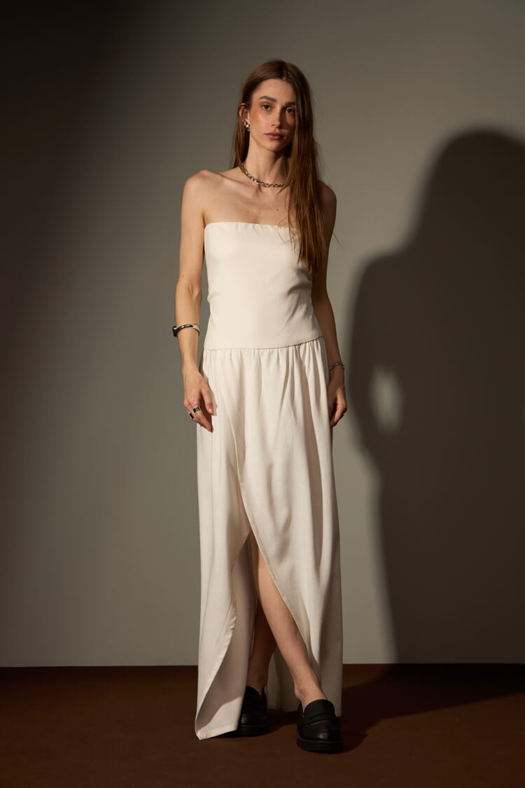 VESTIDO CERRADO - OFF WHITE