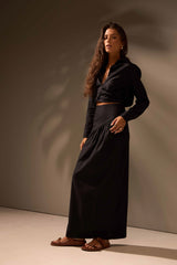 SAIA ONDAS ALGODÃO - PRETO