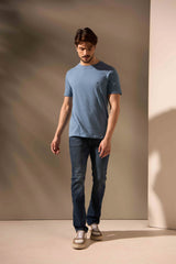 CAMISETA BÁSICA CONFORTO 100% ALGODÃO - AZUL