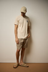 CAMISETA LEAF ALGODÃO EGÍPCIO - AREIA