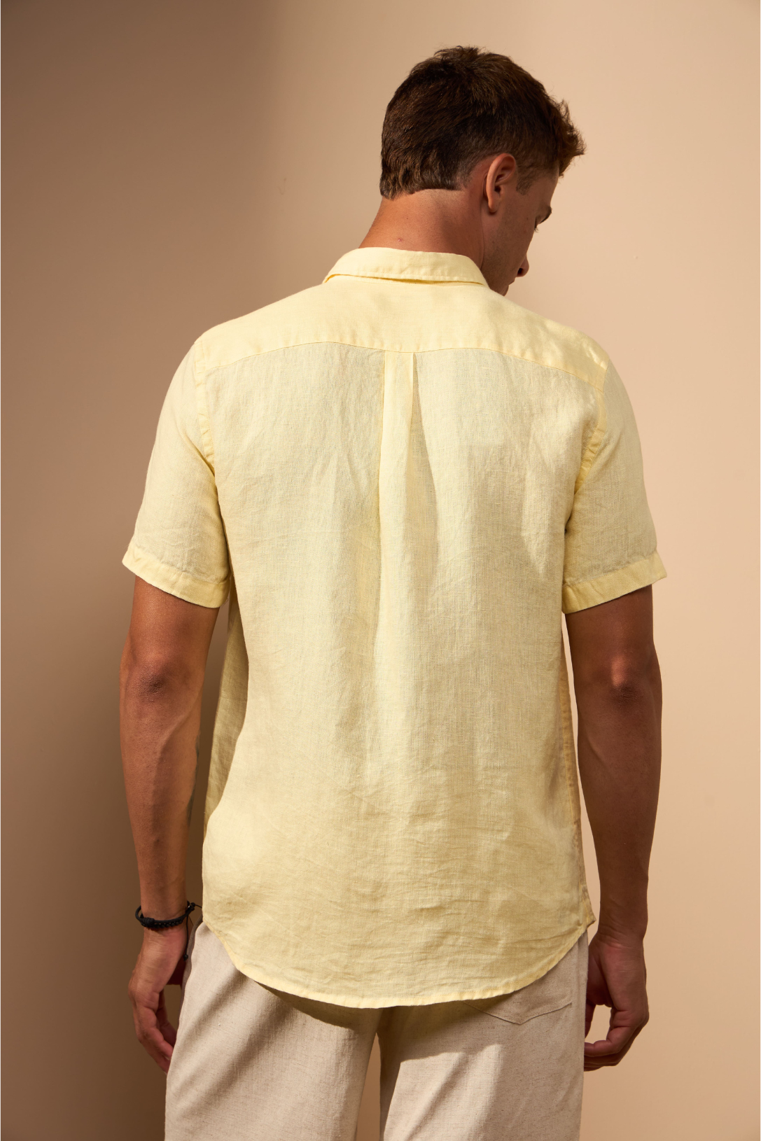 CAMISA LINHO GIBSON - AMARELO E BRANCO