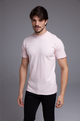 CAMISETA SLIM GOLA ALTA NATURALE - ROSA