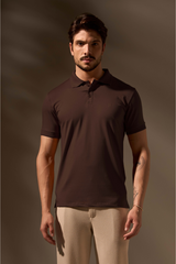 POLO PIMA PIQUET - MARROM