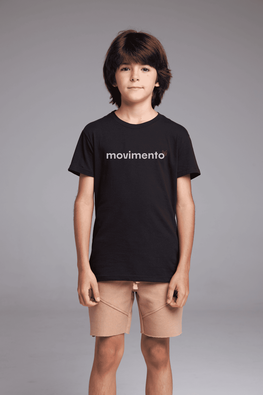 CAMISETA MOVIMENTO FLOW INFANTIL ALGODÃO EGÍPCIO - PRETO