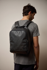 MOCHILA AERO RIPSTOP E COURO LEGÍTIMO - PRETO