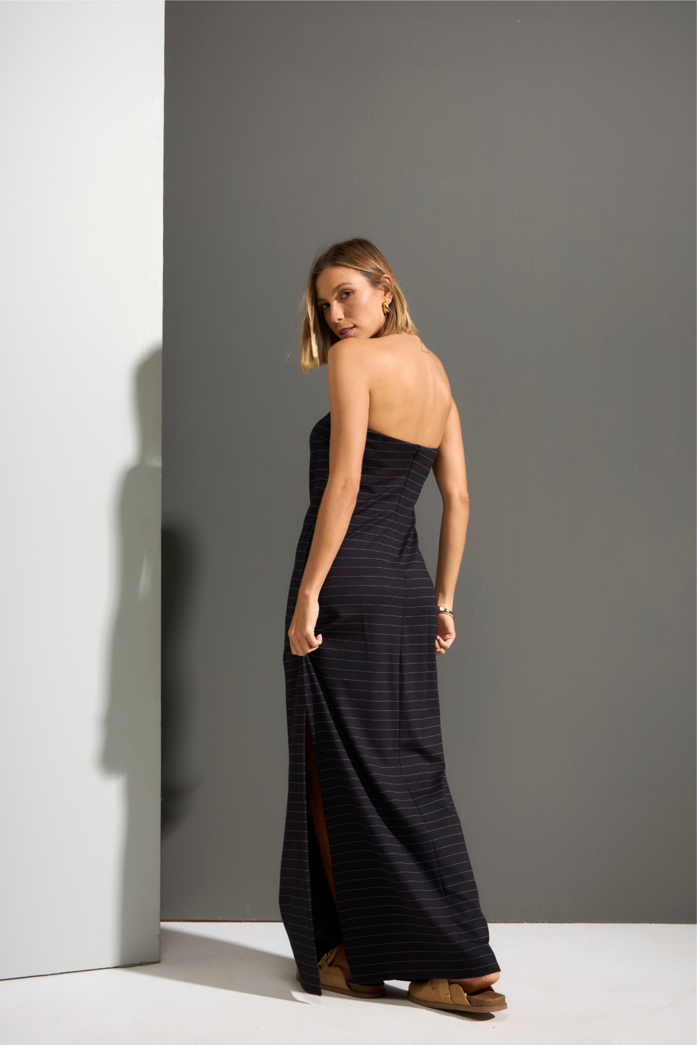 VESTIDO RISCA VISCOSE - PRETO