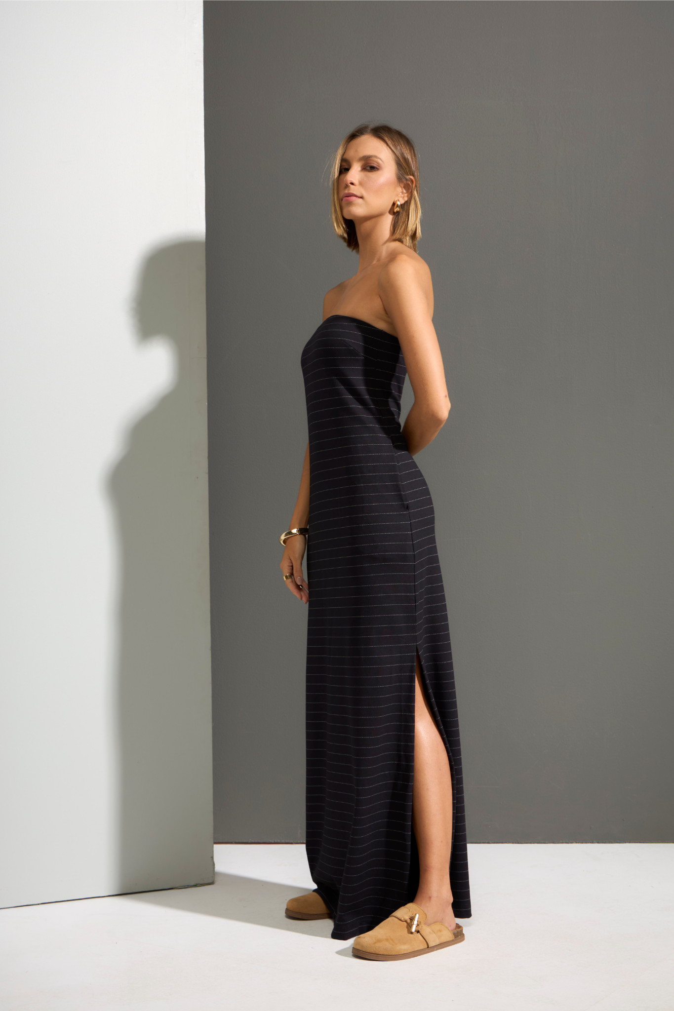 VESTIDO RISCA VISCOSE - PRETO