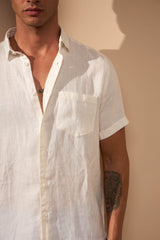 CAMISA LINHO GIBSON COM BOLSO - OFF WHITE