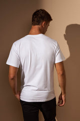 CAMISETA SLIM EGÍPCIO - BRANCO COM PRETO