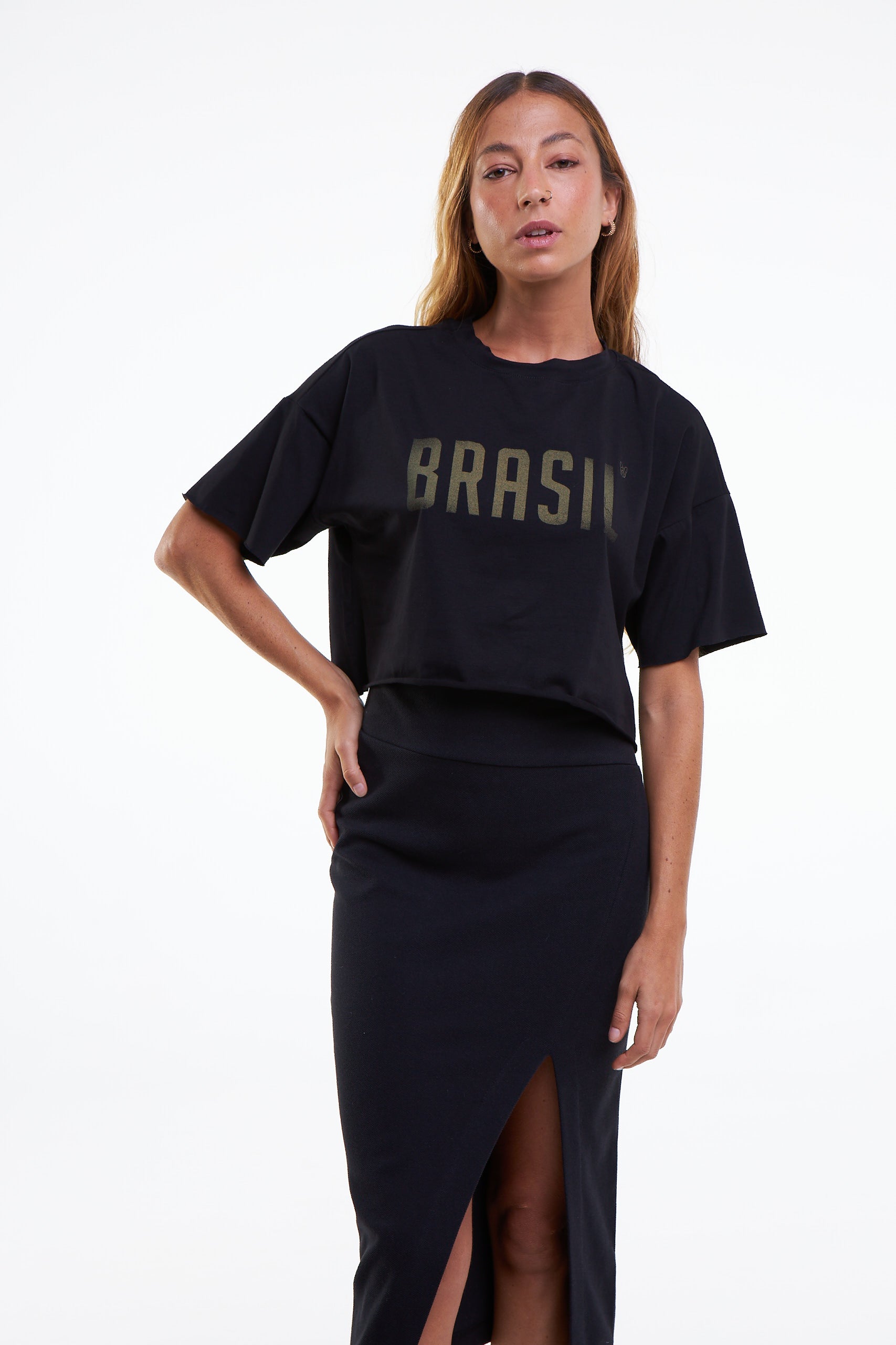 CROPPED BRASIL PRETO