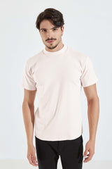 CAMISETA SLIM GOLA ALTA - OFF WHITE