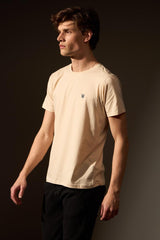 CAMISETA PIMA SOUL - AREIA E PRETO