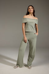 CALÇA TEXTURE ALGODÃO - VERDE