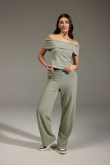 CALÇA TEXTURE ALGODÃO - VERDE