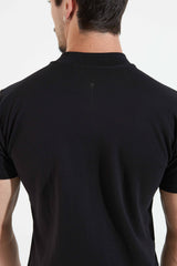 CAMISETA SLIM GOLA ALTA - PRETO