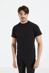 CAMISETA SLIM GOLA ALTA - PRETO