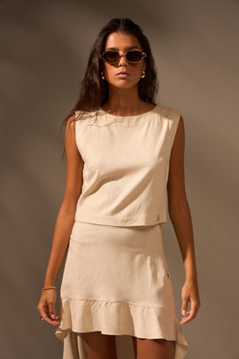 BLUSA ALMA LINHO - AREIA da Vörr Brasil | Vörr Brasil