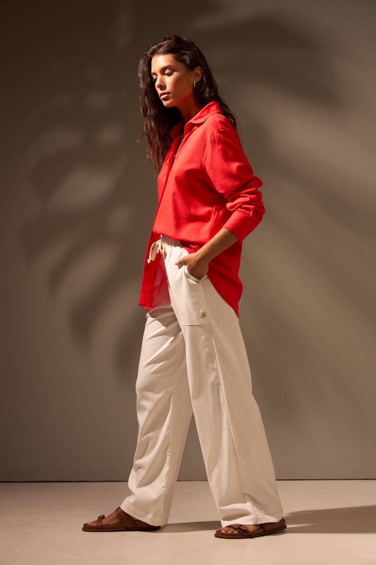CALÇA SUNSET LINHO - OFF WHITE da Vörr Brasil | Loja Oficial Vörr Brasil