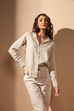 CAMISA ENERGIA 100% LINHO - AREIA