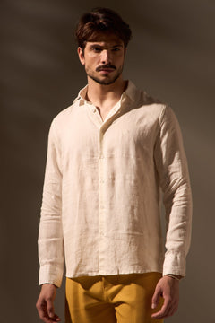CAMISA GIBSON 100% LINHO MANGA LONGA - OFF WHITE