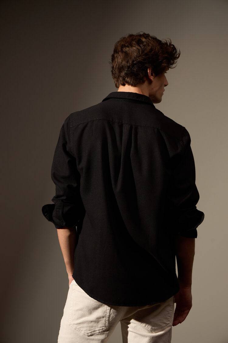 CAMISA LINHO ARENITO - PRETO da Vörr Brasil | Vörr Brasil