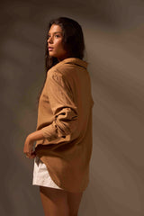 CAMISA LINHO FLOW - CAMEL da Vörr Brasil | Loja Oficial Vörr Brasil