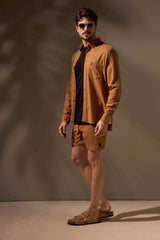 CAMISA LINHO FLOW - CAMEL da Vörr Brasil | Loja Oficial Vörr Brasil