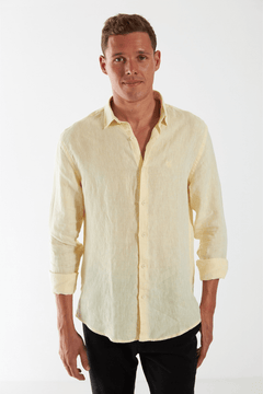 CAMISA VÖRR 100% LINHO MANGA LONGA - AMARELO