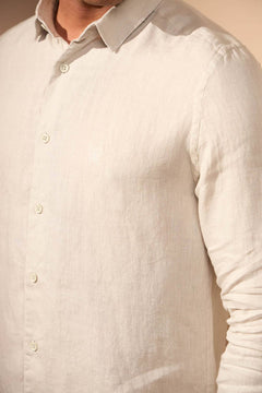 CAMISA GIBSON 100% LINHO MANGA LONGA - AREIA