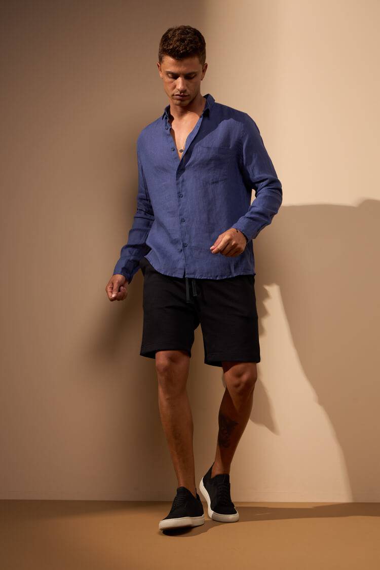 CAMISA LINHO GIBSON COM BOLSO - AZUL ROYAL da Vörr Brasil | Loja Oficial Vörr Brasil