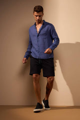 CAMISA LINHO GIBSON COM BOLSO - AZUL ROYAL da Vörr Brasil | Loja Oficial Vörr Brasil