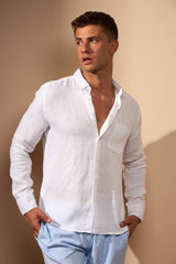 CAMISA GIBSON 100% LINHO COM BOLSO - BRANCO da Vörr Brasil | Vörr Brasil